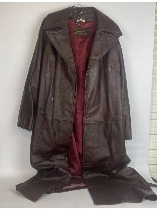 Altman Jackets & Blazers - 1960s Altman of Dallas Maroon Leather Western Duster Coat – Size 12